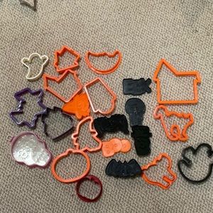 Set of random Halloween cookie cutters ghost cat sugar skull tombstone vintage
